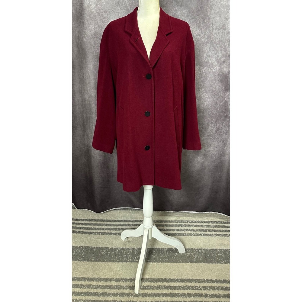 VTG Donna Karan New York Burgundy Wine Wool Blend Coat S NWOT Mainline Archive